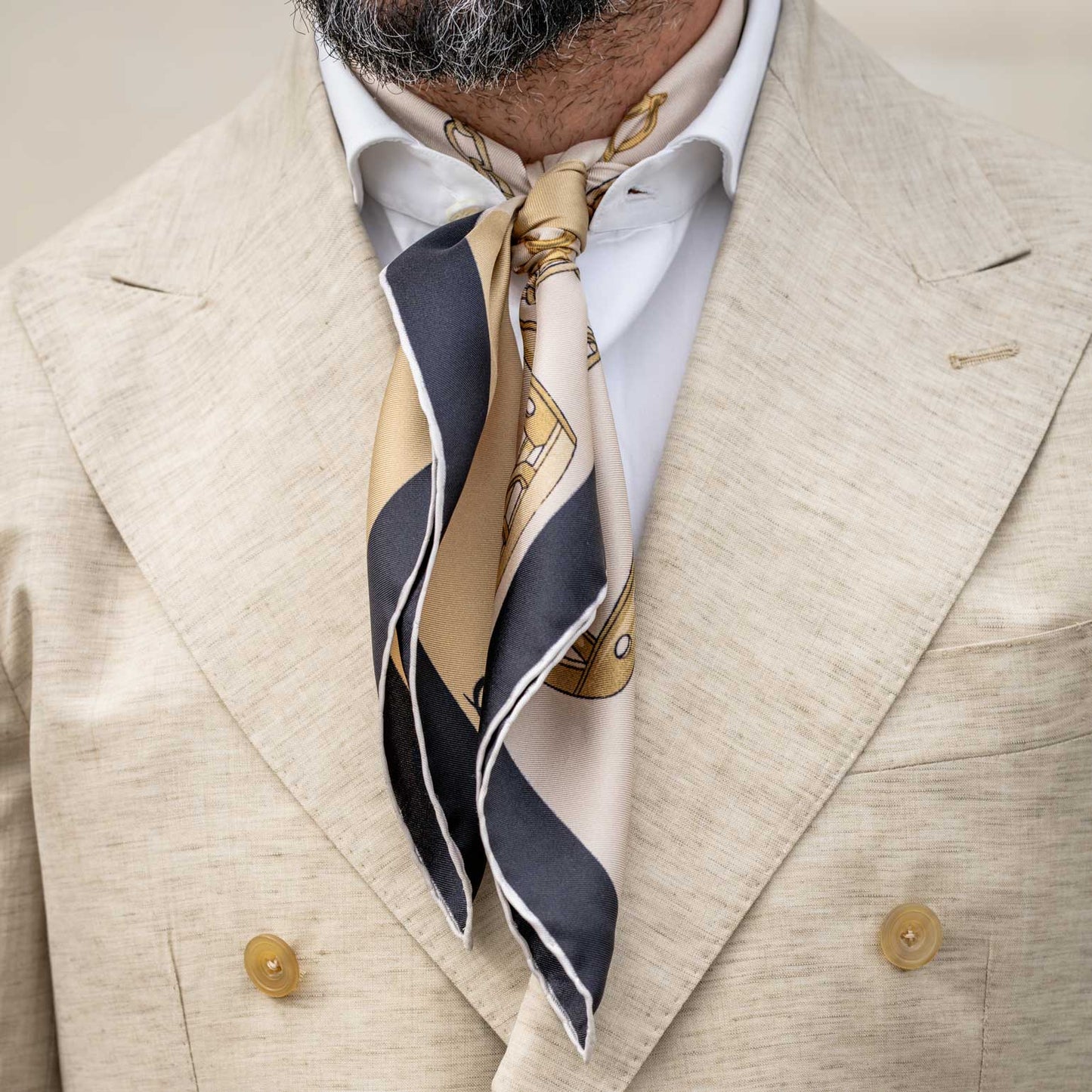 San Siro - Silk Neckerchief - Tan - Solstik