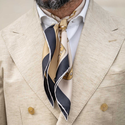San Siro - Silk Neckerchief - Tan - Solstik
