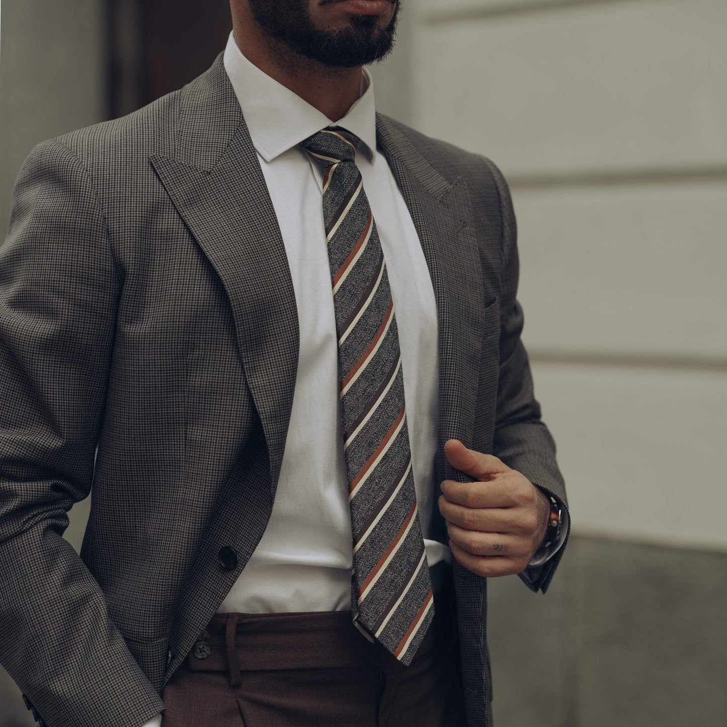 Velletri - Silk Jacquard Tie - Steel - Solstik