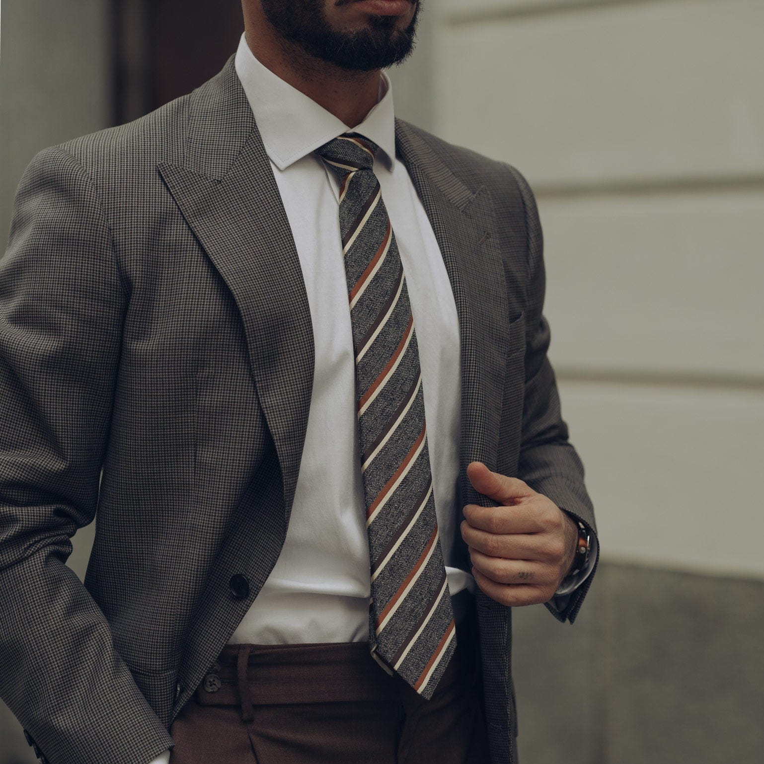 Velletri - Silk Jacquard Tie - Steel - Solstik