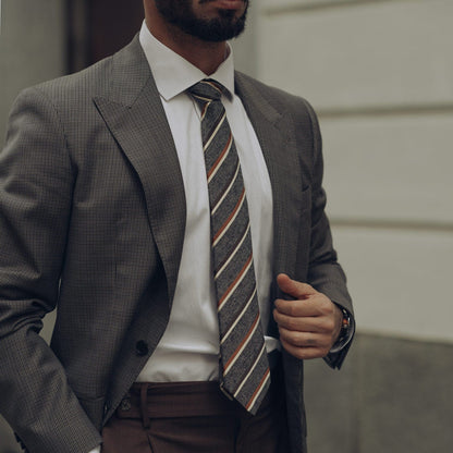 Velletri - Silk Jacquard Tie - Steel - Solstik
