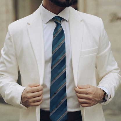 Corso - Silk Jacquard Tie - Petrol Blue - Solstik