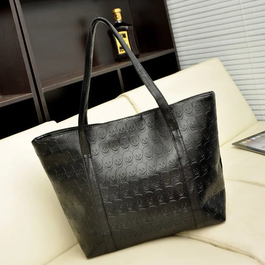 Skull Print Shoulder Tote Style Handbag - Solstik