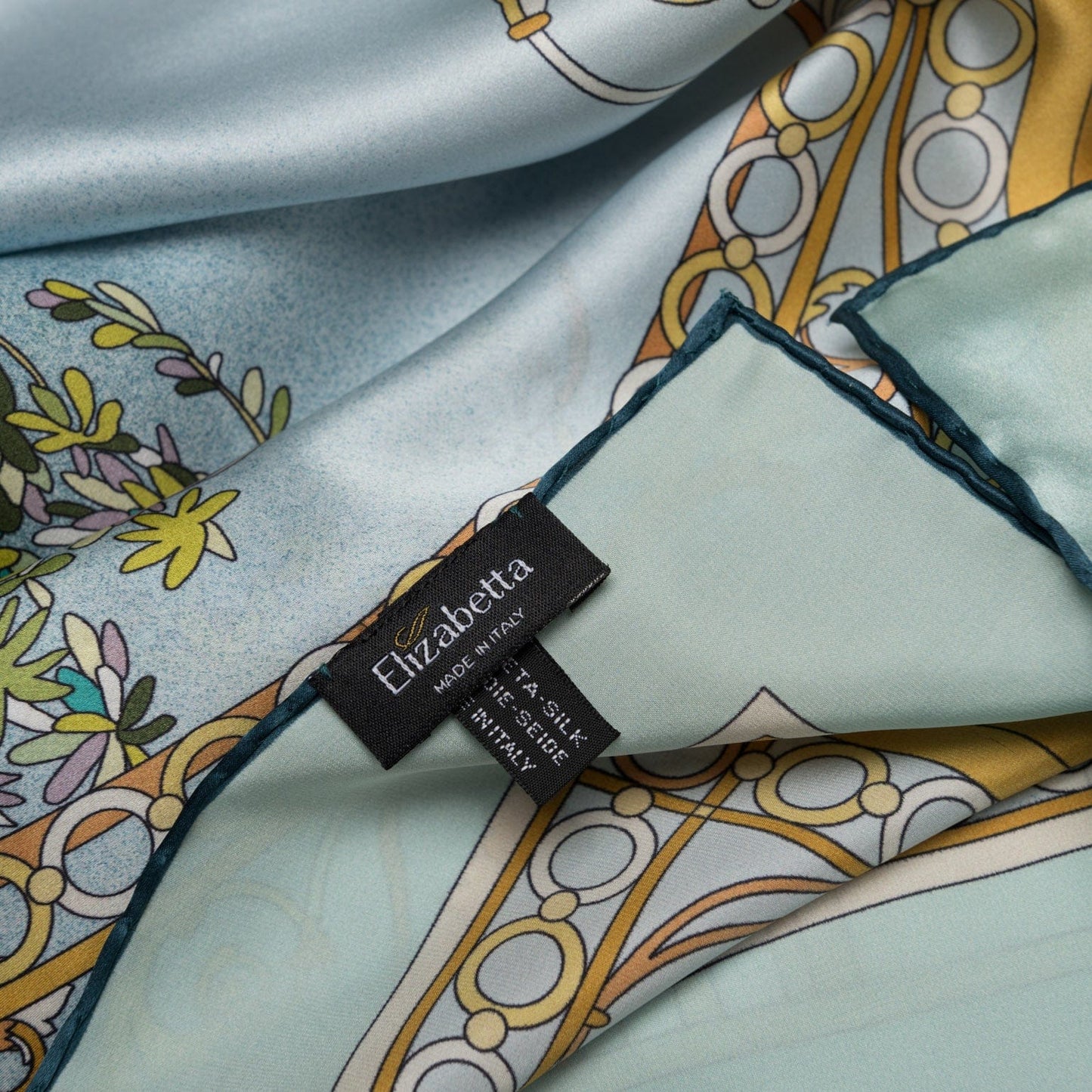Garden of Dreams - Silk Foulard - Aqua - Solstik