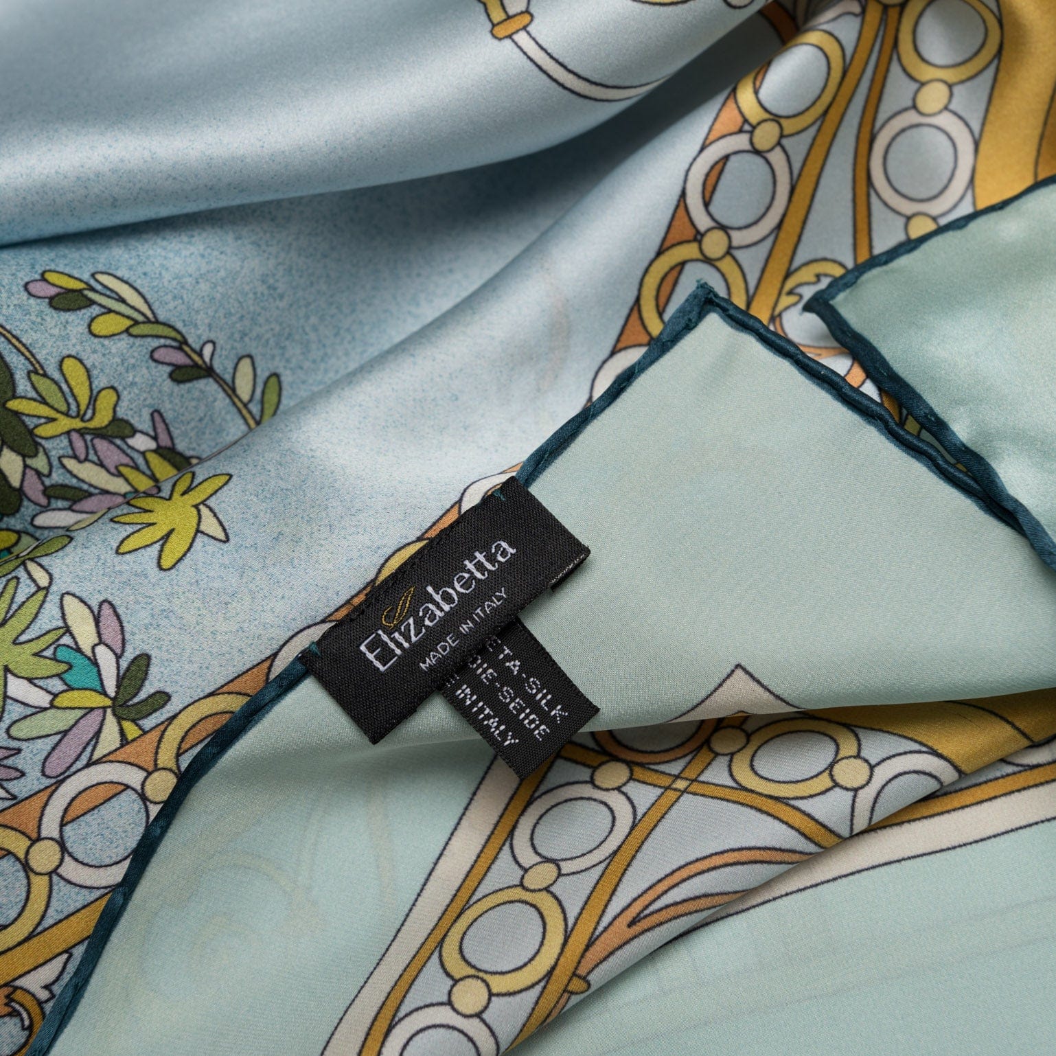 Garden of Dreams - Silk Foulard - Aqua - Solstik