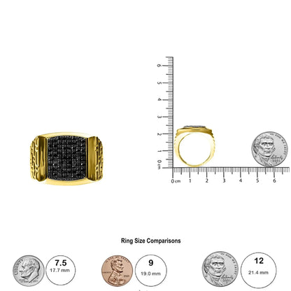 Gold Premier Black Diamond Gent's Ring 1.25cttw - Solstik