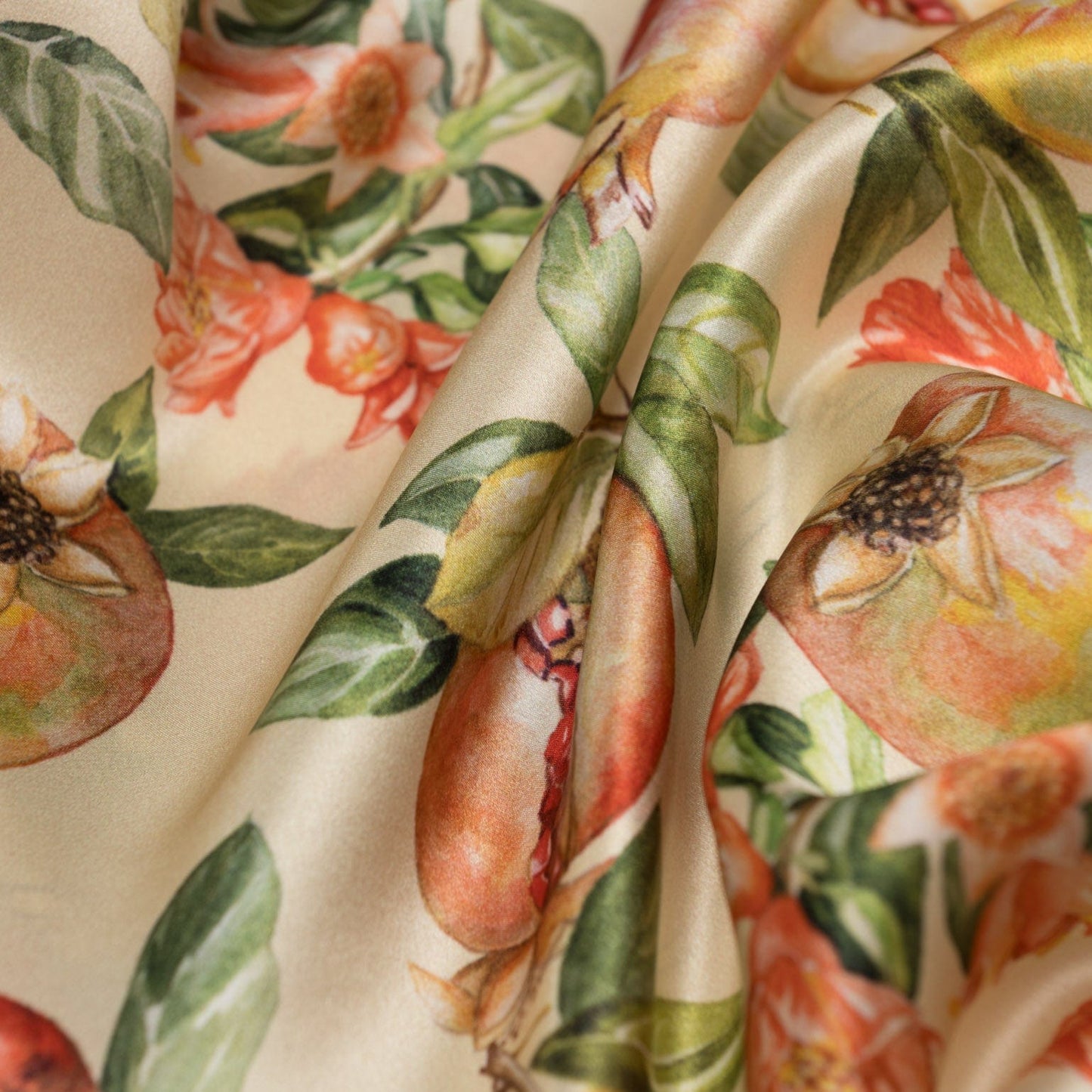 Melograno - Silk Foulard - White Gold - Solstik