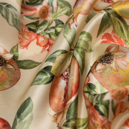 Melograno - Silk Foulard - White Gold - Solstik