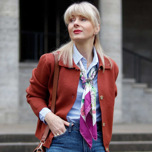 Flora - Silk Foulard - Berry - Solstik