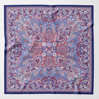Helena - Silk Scarf Shawl - Red White and Blue - Solstik