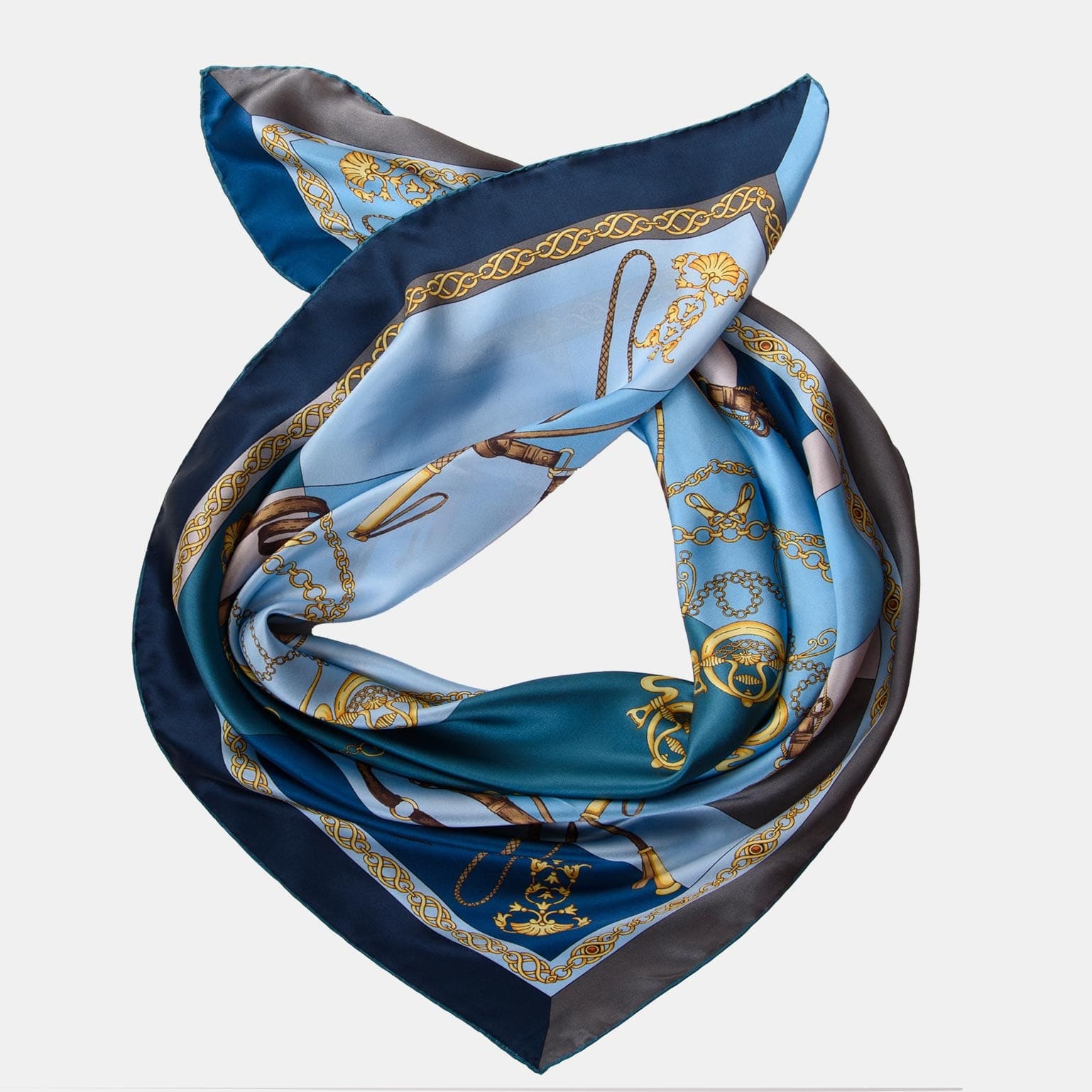 Gabriella - Silk Foulard - Azure - Solstik