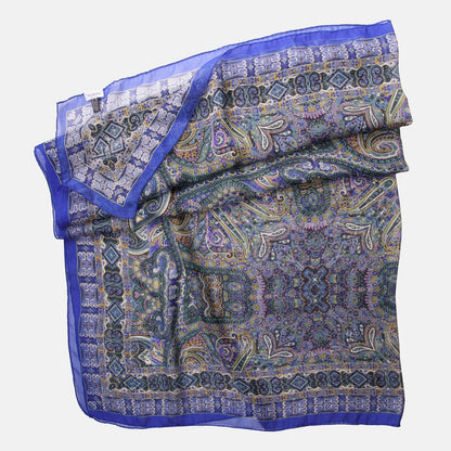 Ambra - Silk Scarf Shawl - Blueberry - Solstik