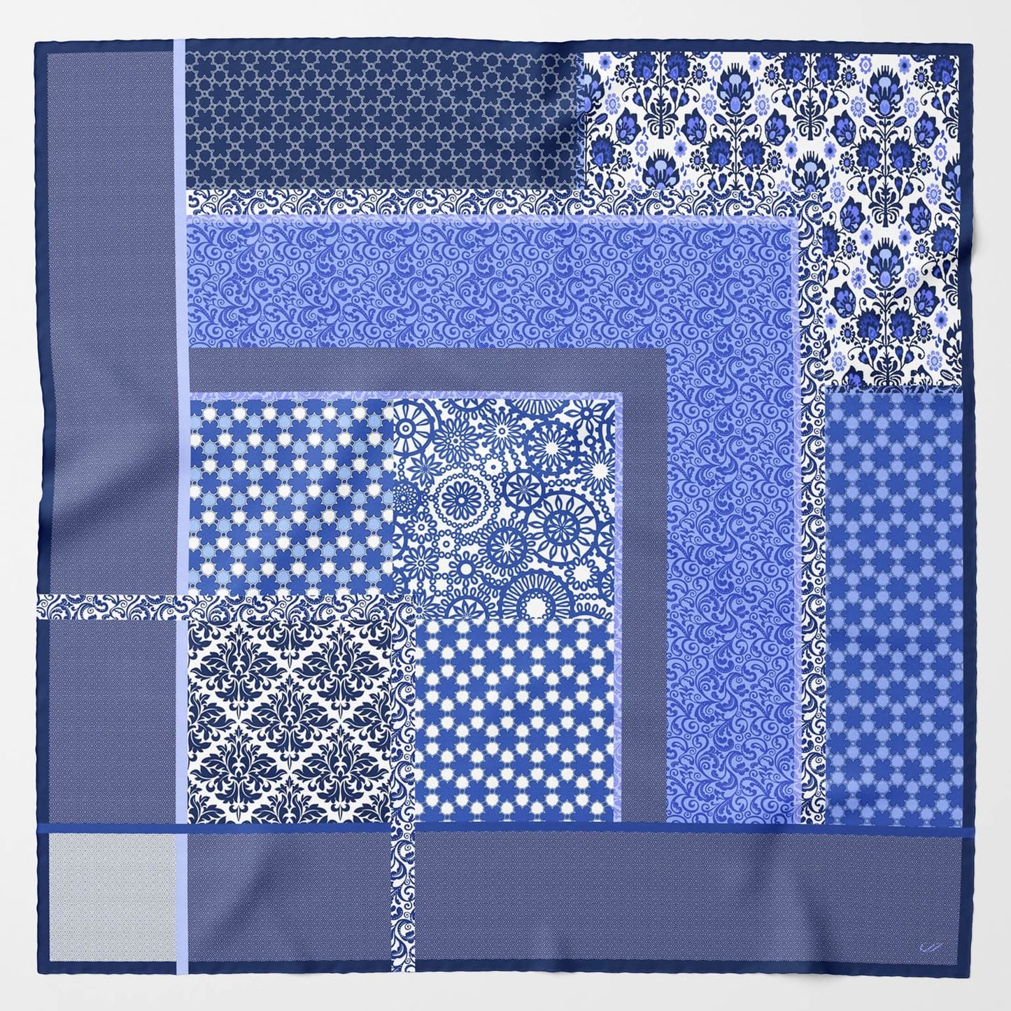 Dafne - Silk Scarf Shawl - Blue - Solstik