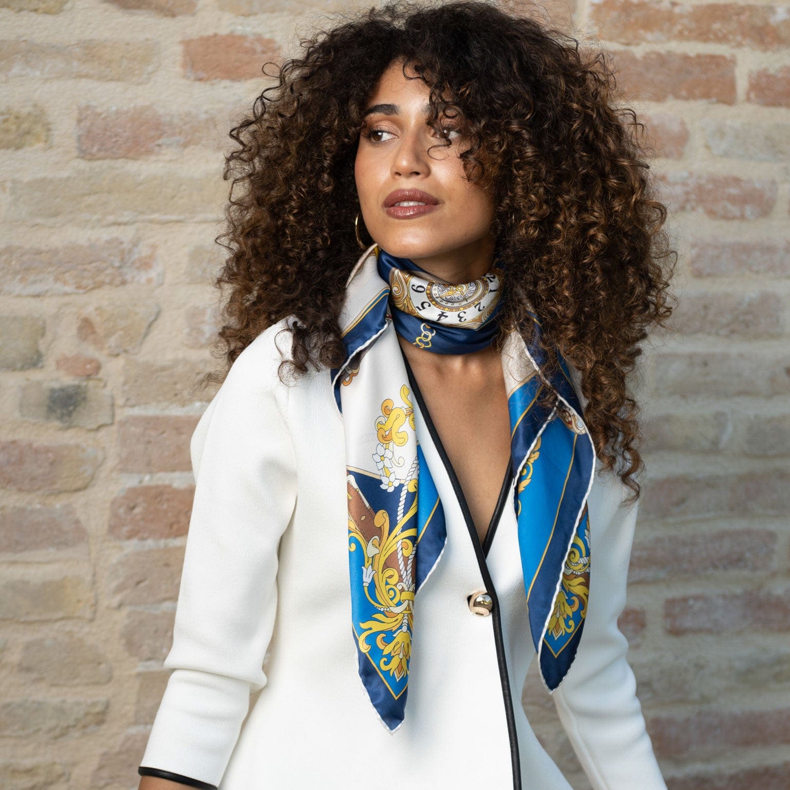 Moment in Time - Silk Foulard - Blue - Solstik