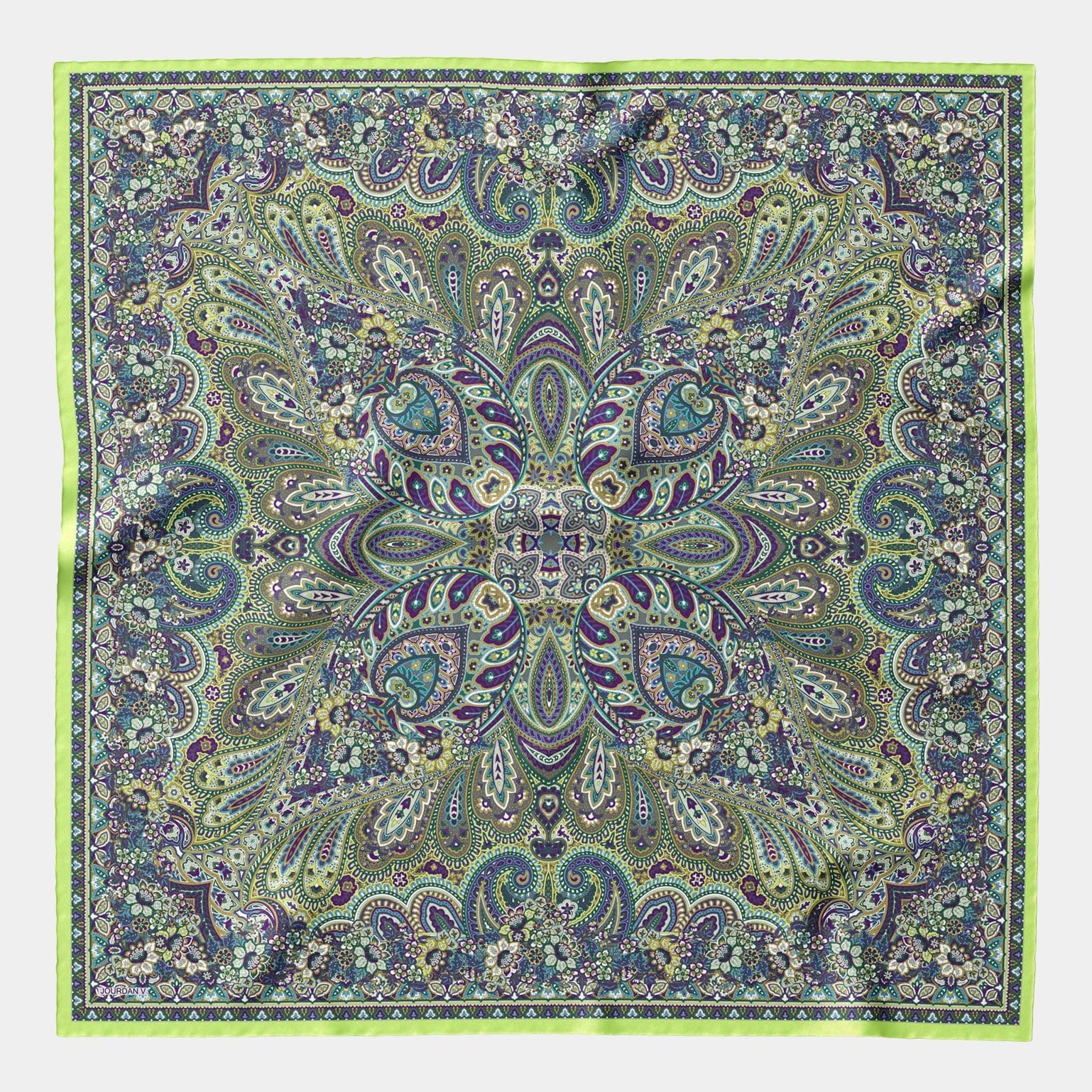 Helena - Silk Scarf Shawl - Green - Solstik