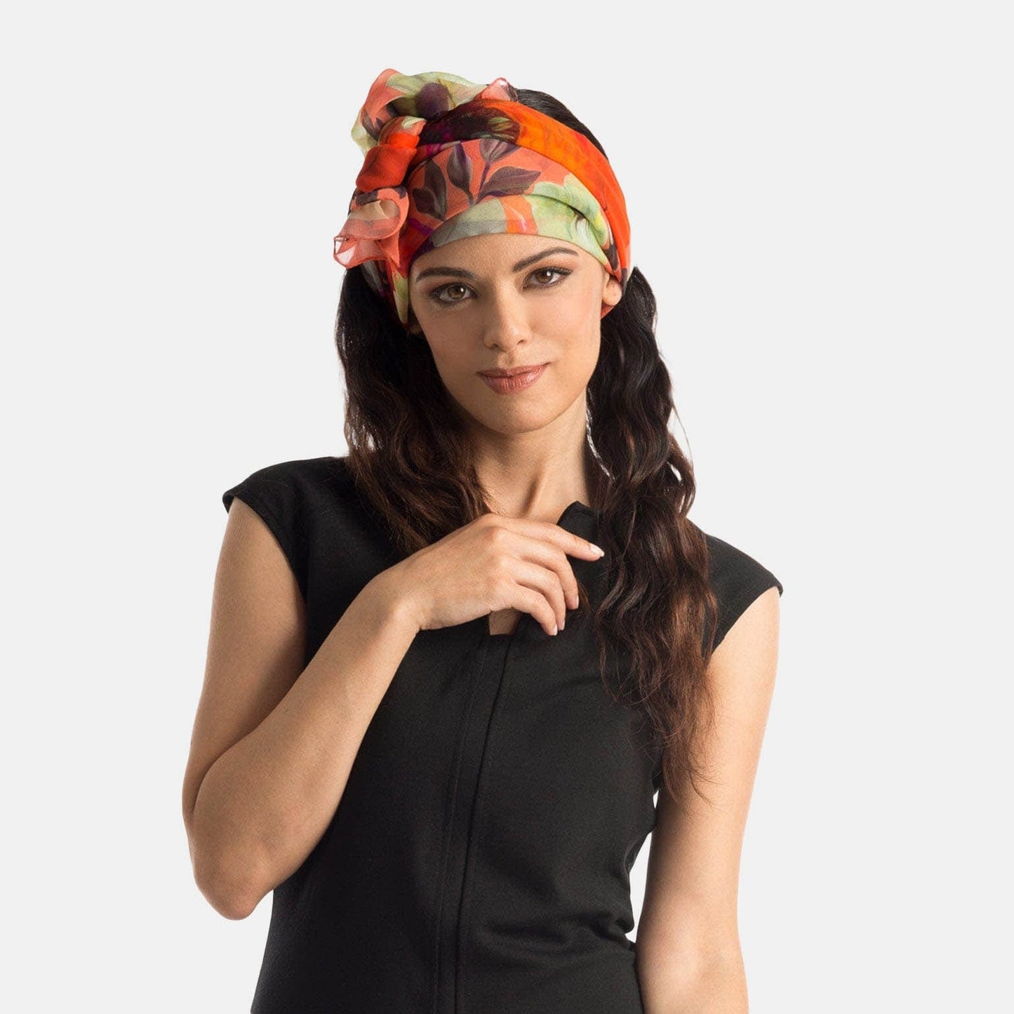 Campo de' Fiori - Long Silk Scarf - Coral - Solstik