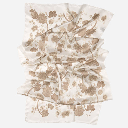 Esmeralda - Silk Scarf Shawl - Soft White & Gold - Solstik
