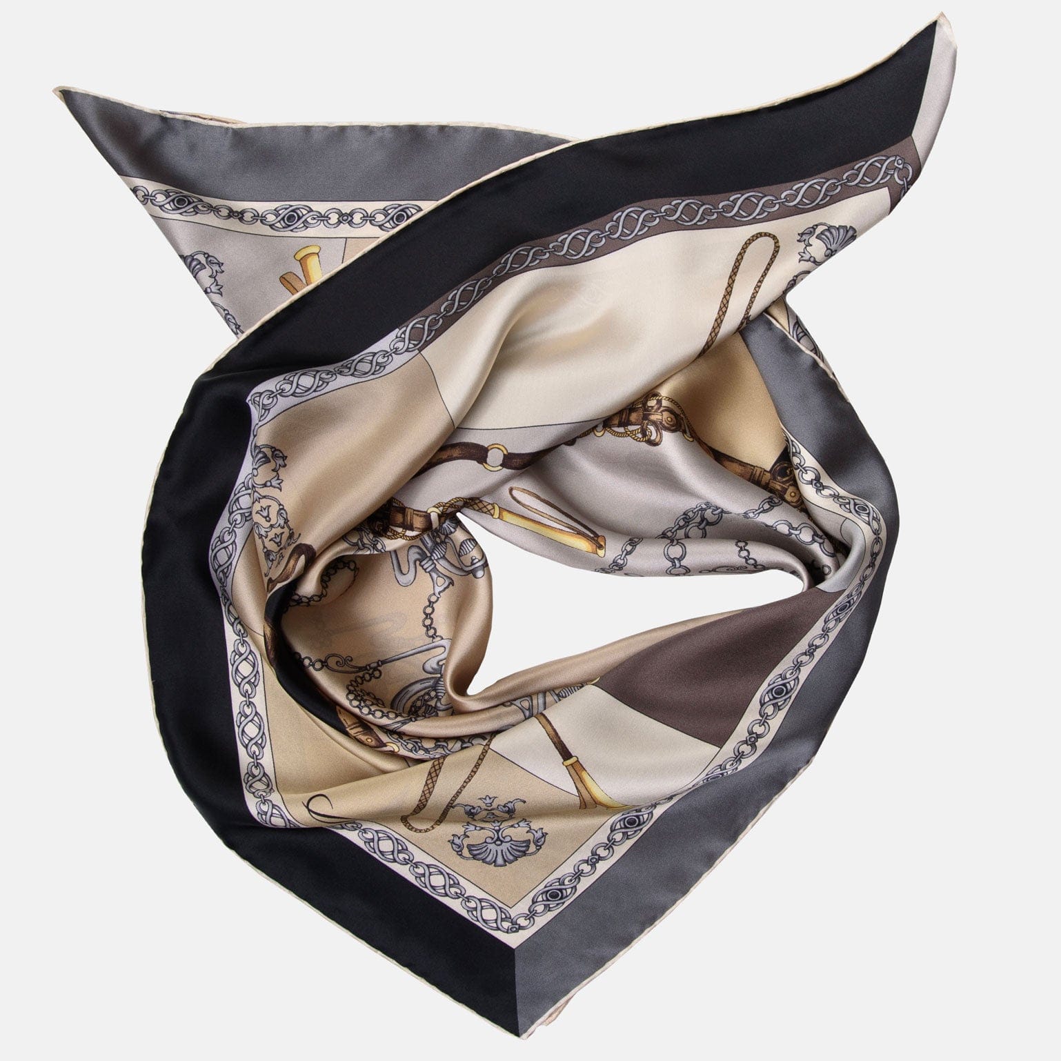 Gabriella - Silk Foulard - Hazelnut - Solstik