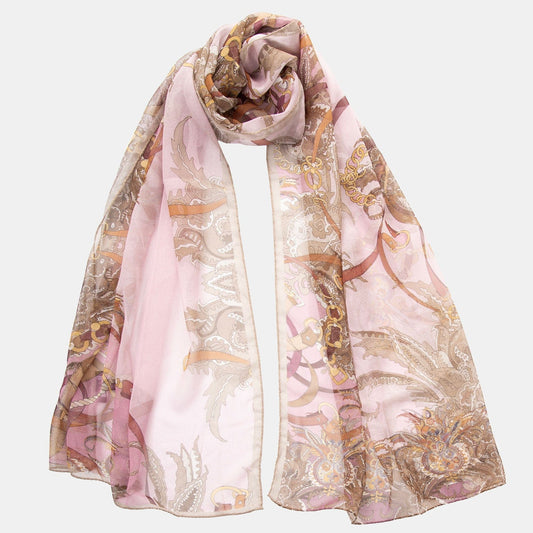 Alessandra - Long Silk Scarf - Cameo Pink - Solstik