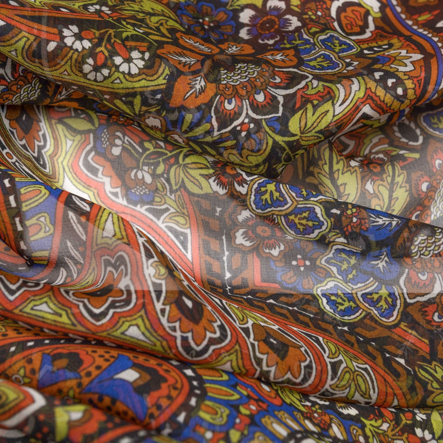 Helena - Silk Scarf Shawl - Rust - Solstik