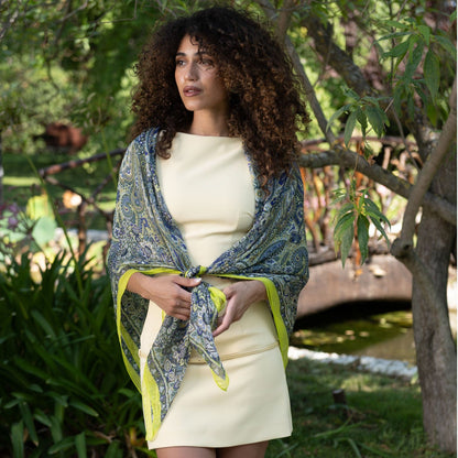 Helena - Silk Scarf Shawl - Green - Solstik