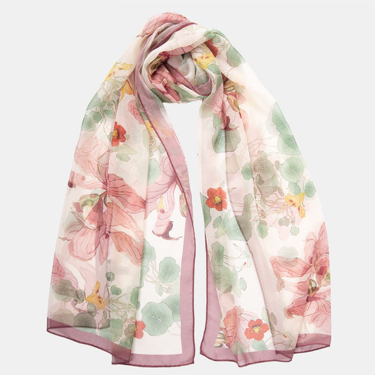 Monique - Long Silk Scarf - Antique Rose - Solstik