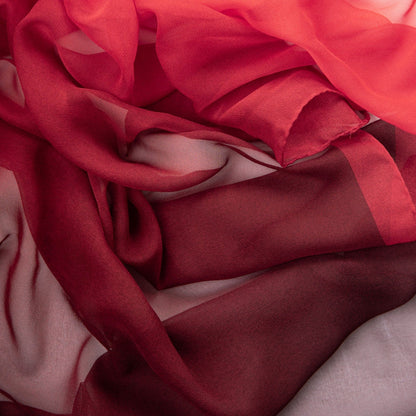 Sophia - Silk Scarf Shawl - Burgundy/Red - Solstik