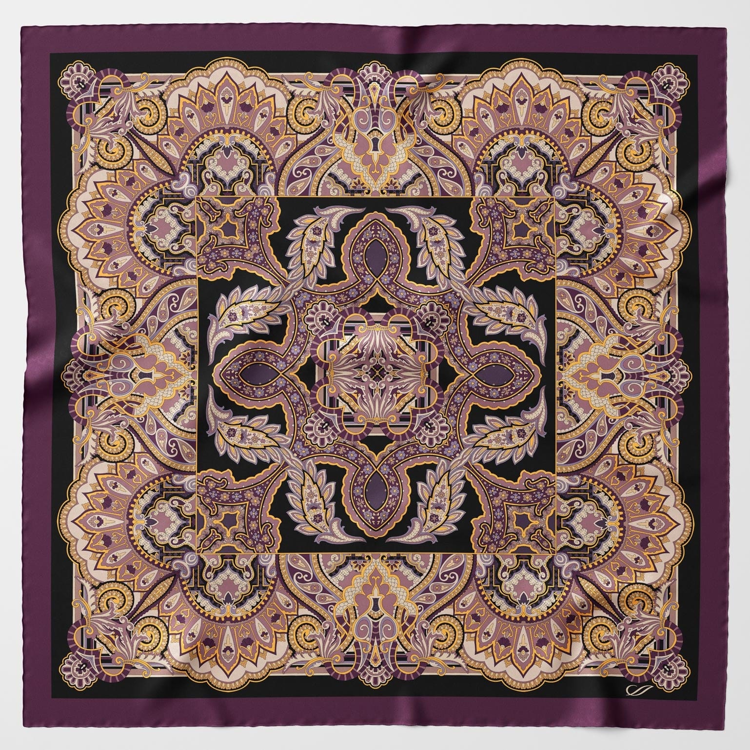 Malta - Silk Foulard - Plum - Solstik