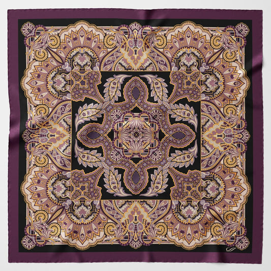Malta - Silk Foulard - Plum - Solstik