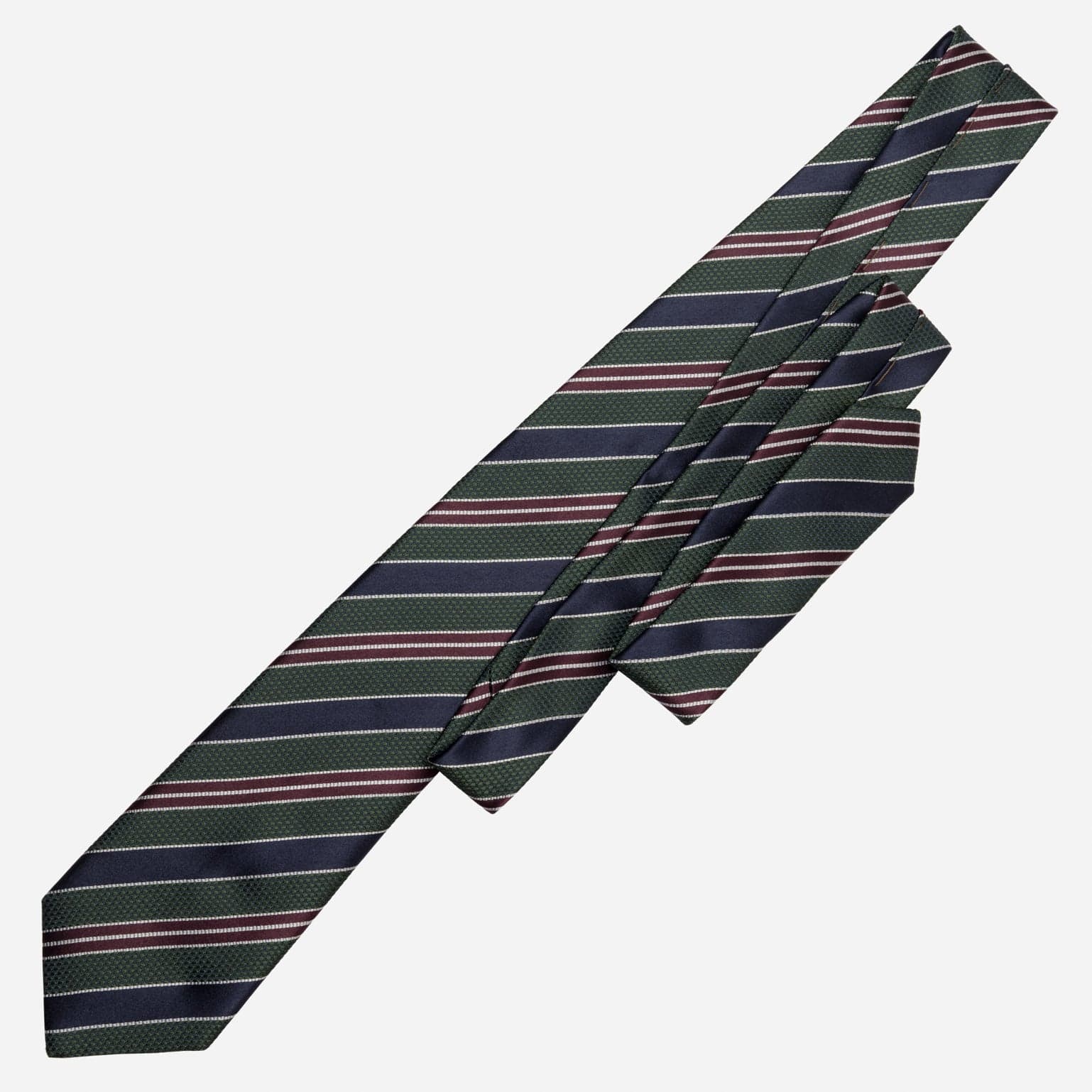 Vesuvio - Silk Jacquard Tie - Green and Navy - Solstik