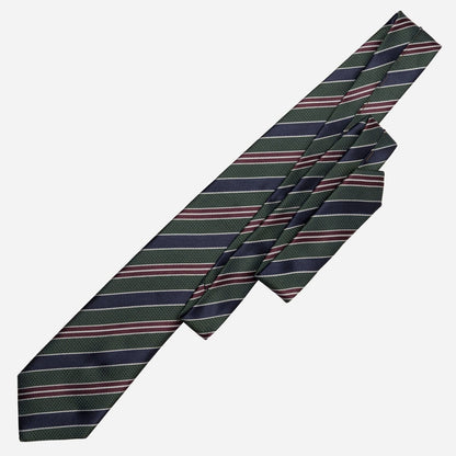 Vesuvio - Silk Jacquard Tie - Green and Navy - Solstik