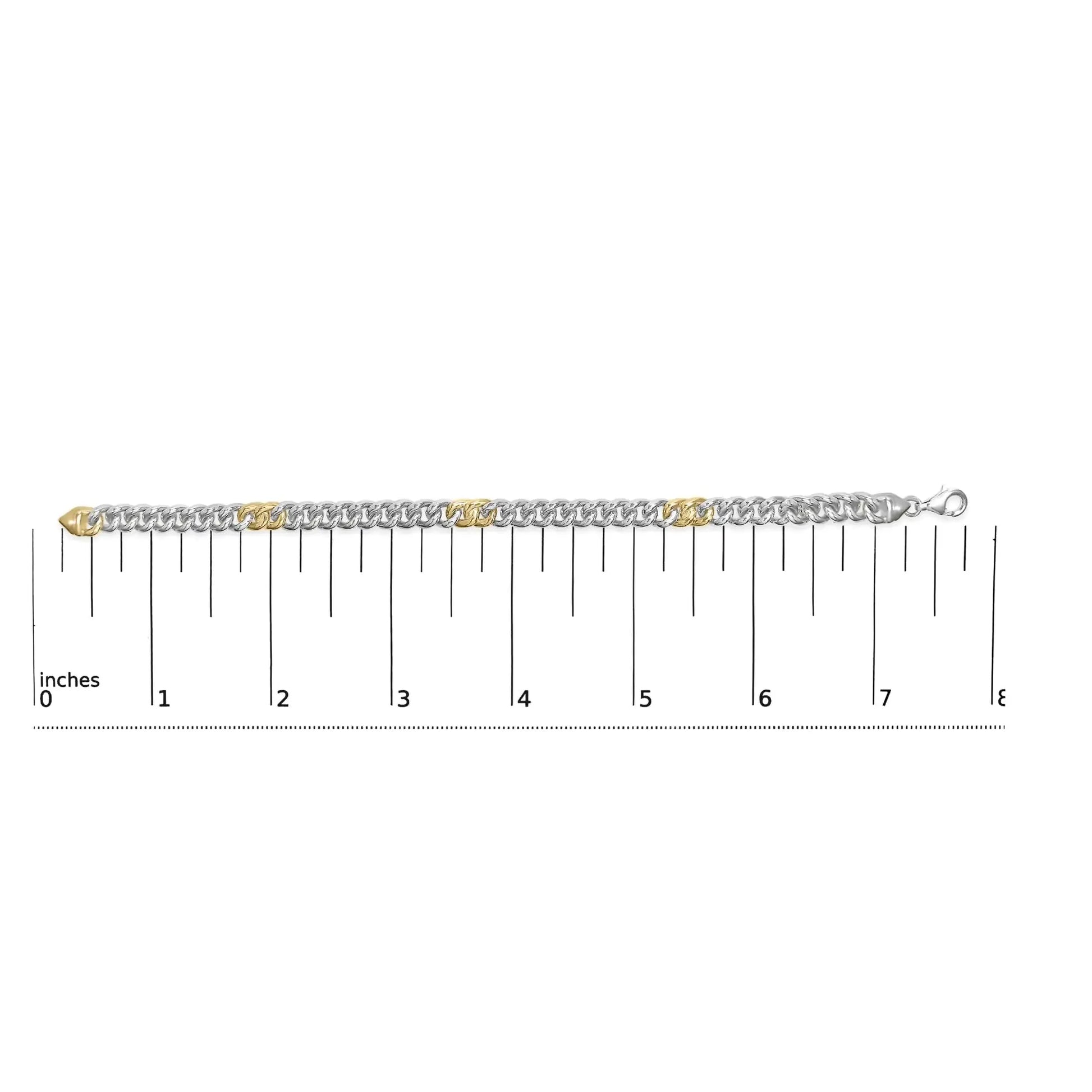 Gold-Plated Sterling Silver Diamond Bracelet - 7.5" - Solstik