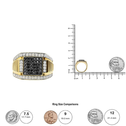 Men's Deluxe 10K Gold Diamond Cluster Ring - Solstik