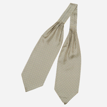 Condotti - Silk Ascot Cravat Tie - Yellow and Blue - Solstik