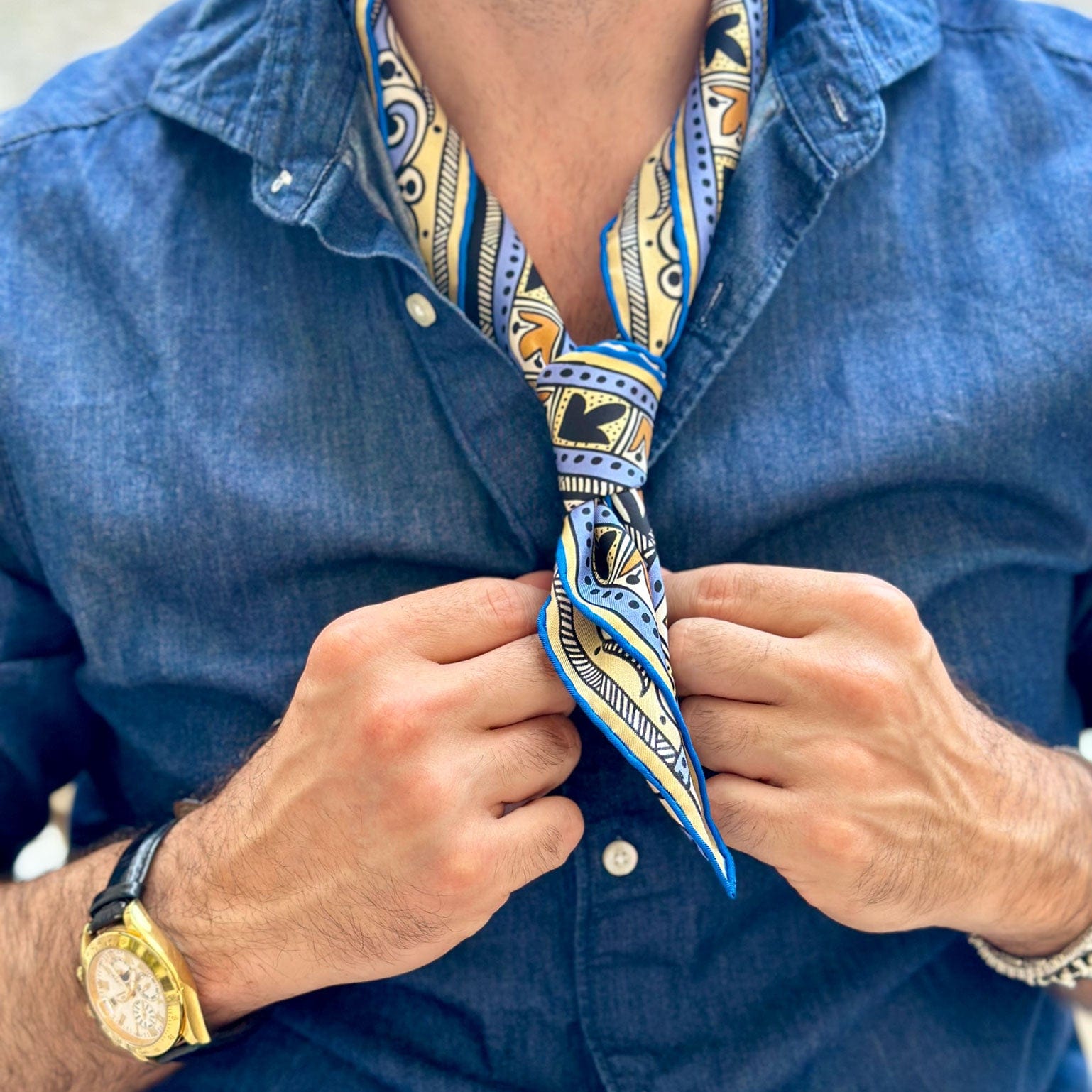 Capri - Silk Neckerchief - Azure - Solstik