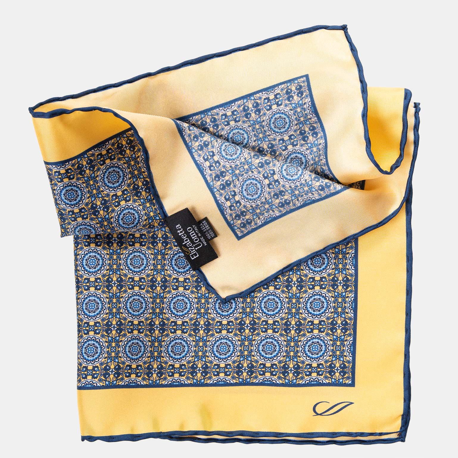 Fiastra - Silk Pocket Square - Yellow - Solstik
