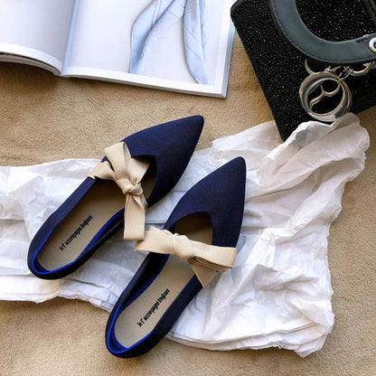 Flat Casual Boat Shoes with Bow Mary Jane Style - Solstik