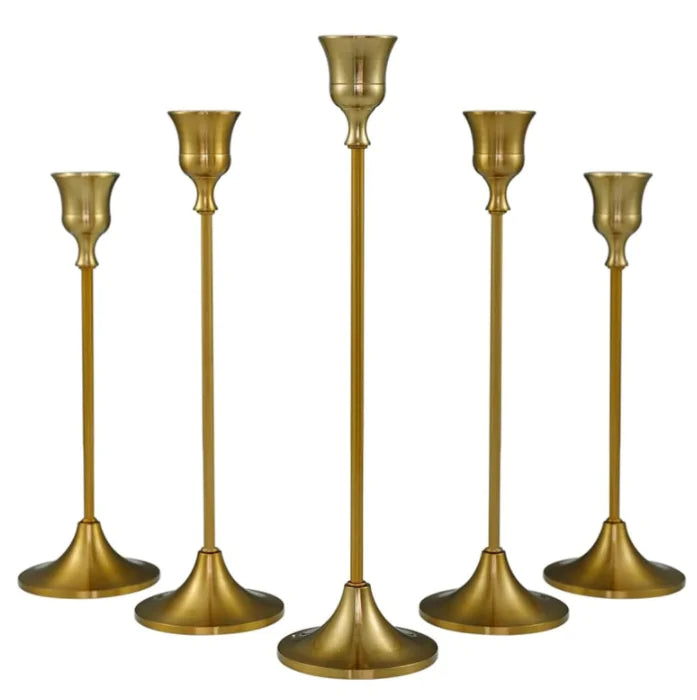 Elegant Vintage Gold Candle Holder - Solstik #
