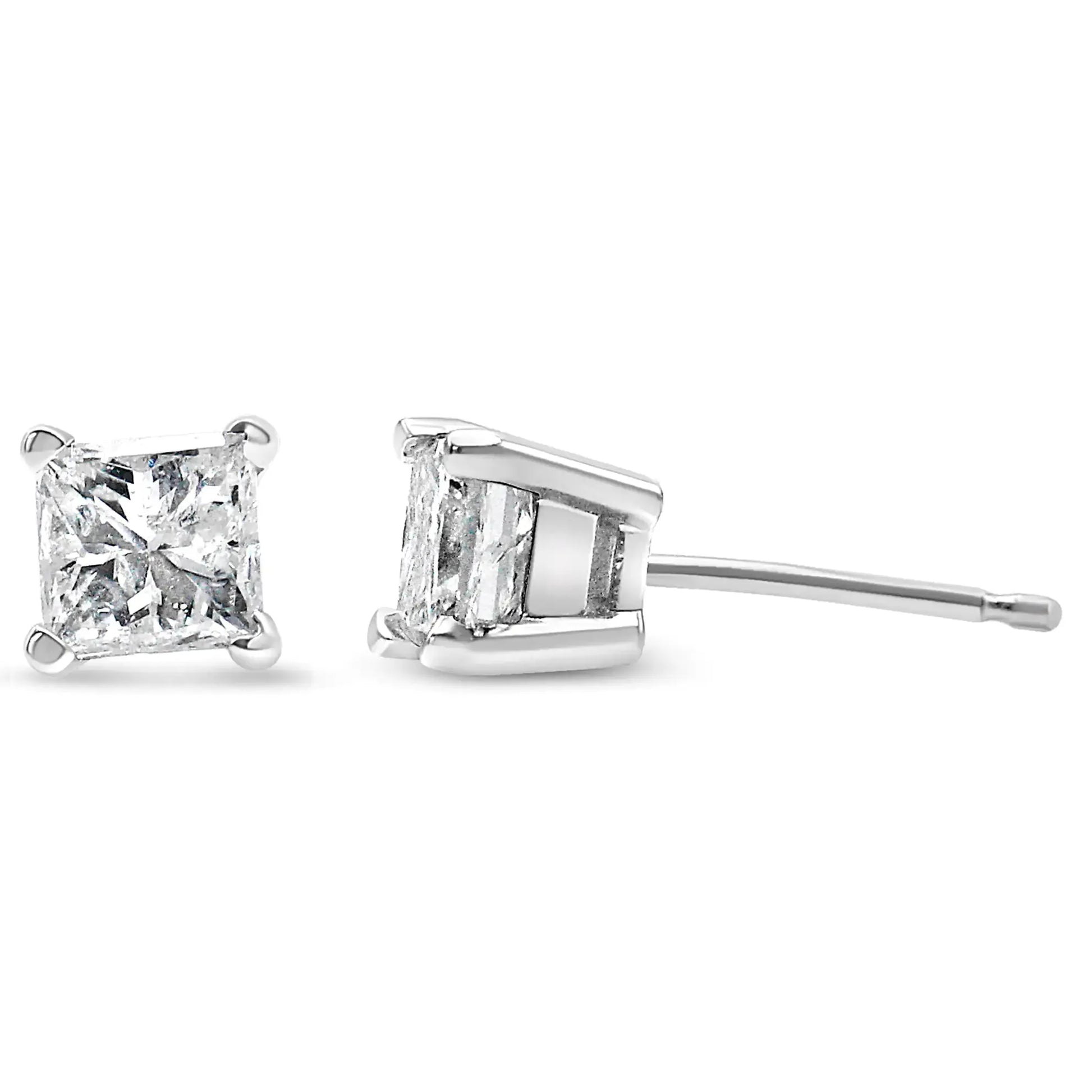 14K Princess Cut Diamond Stud Earrings 0.5ct TW - Solstik